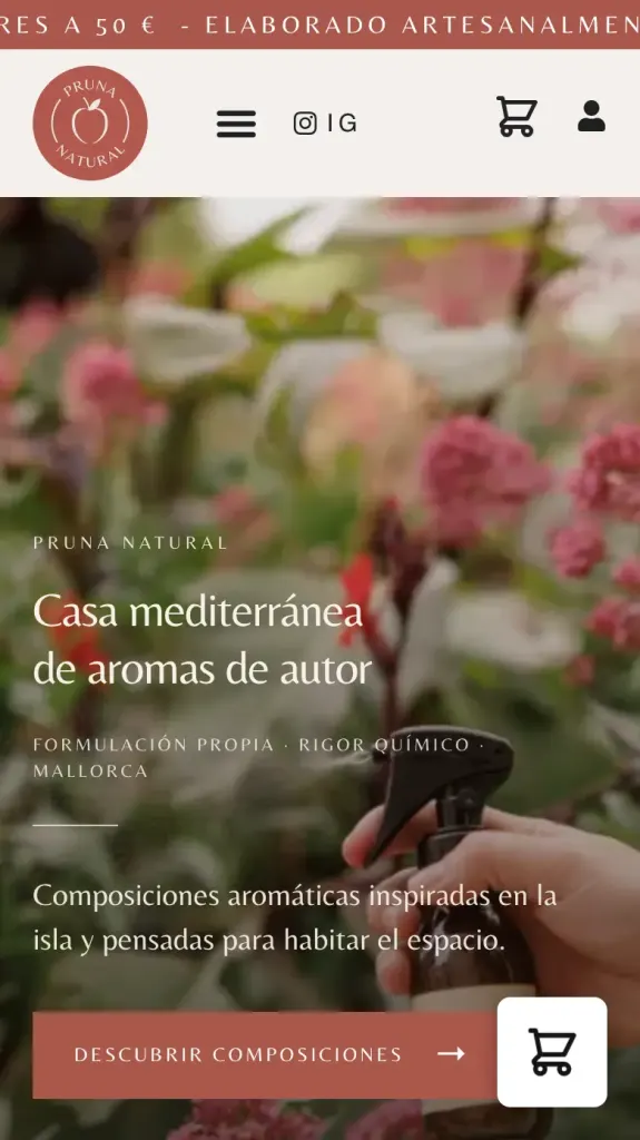 Portada de Pruna Natural en el móvil