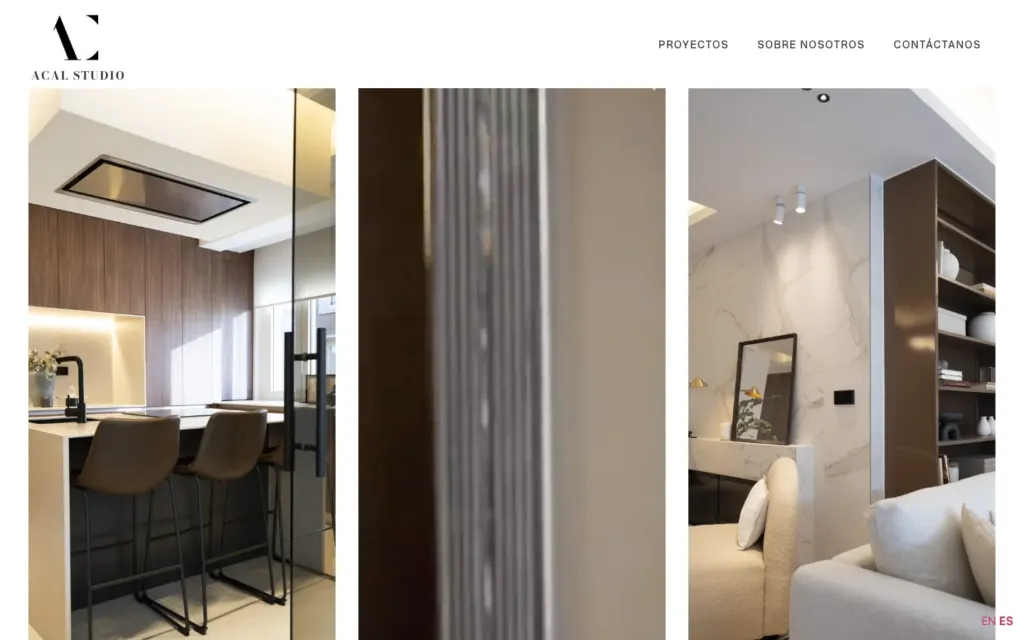 Portada de la web de Acal Studio, estudio de diseño de interiores