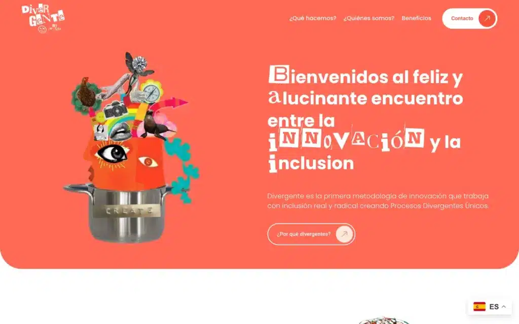 Portada de la web de Divergente by Utopya, la metodología de innovación inclusiva