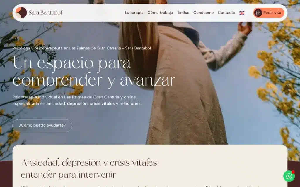 Portada de la web de Sara Bentabol, psicóloga y psicoterapeuta en Las Palmas de Gran Canaria
