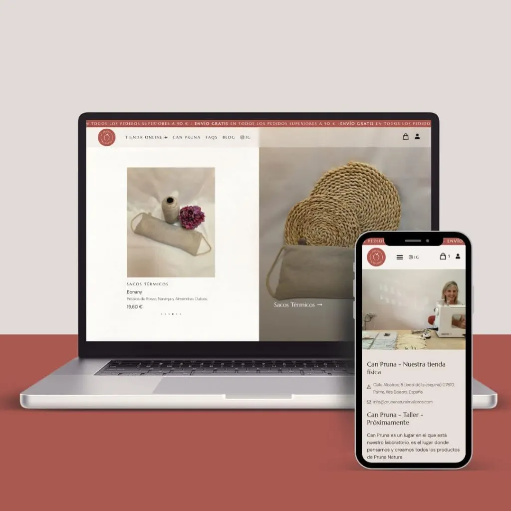 Diseño tienda online Palma de Mallorca Pruna Natural