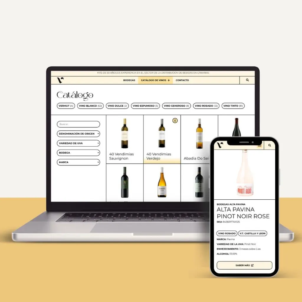 Diseño web catálogo bodega