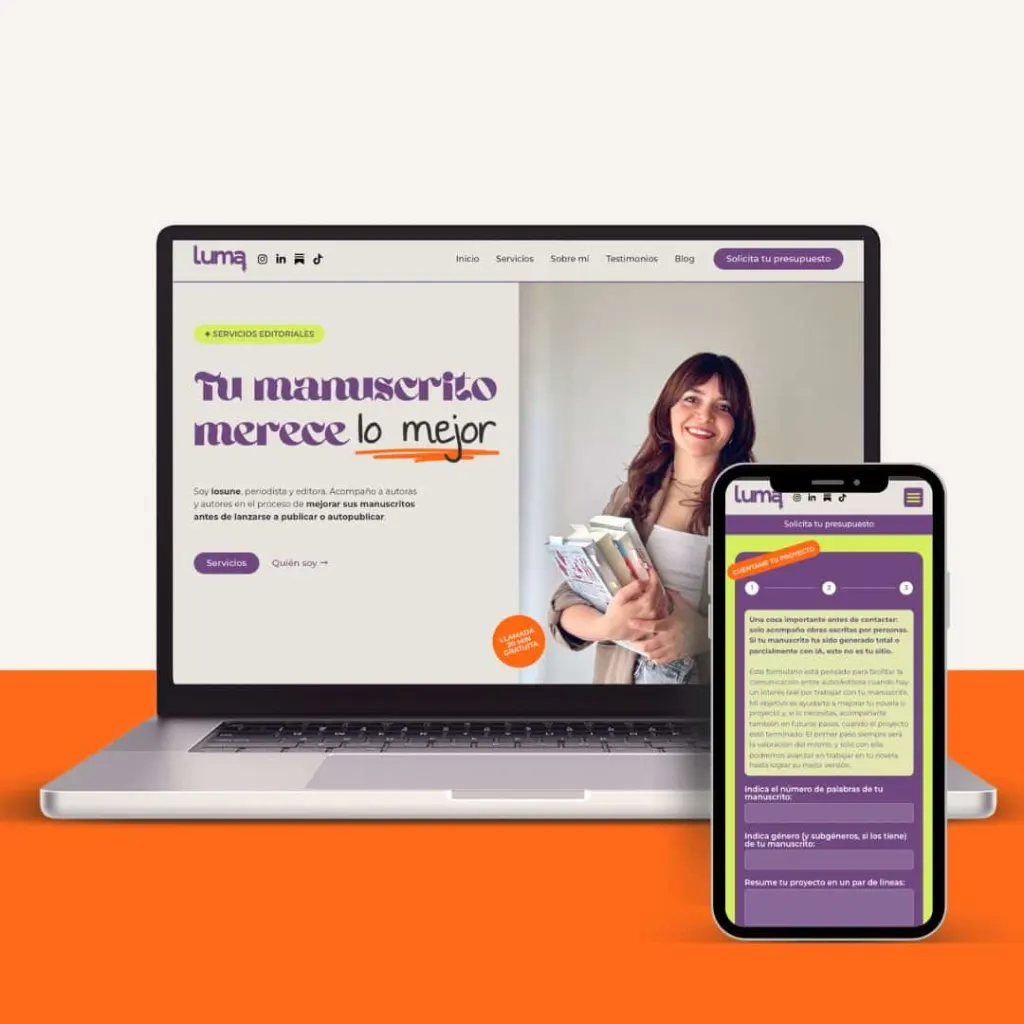 Diseño web editorial Luma