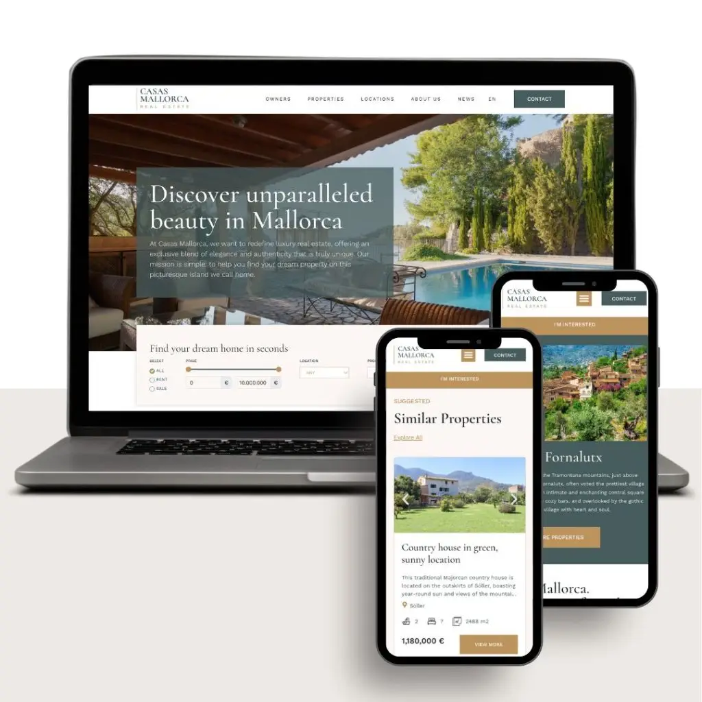 Diseño web de inmobiliaria de lujo en Mallorca para Casa Mallorca