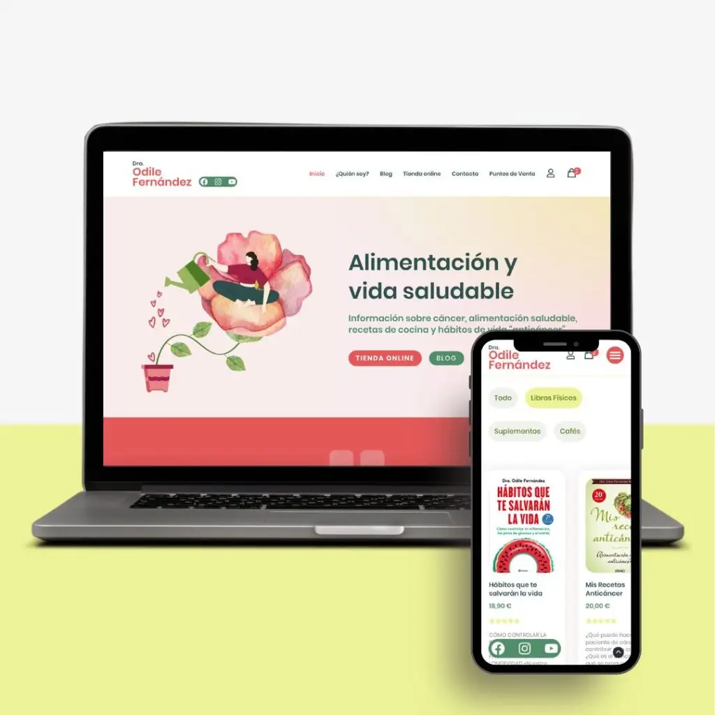 Diseño web de tienda online de suplementos para la Dra. Odile Fernández