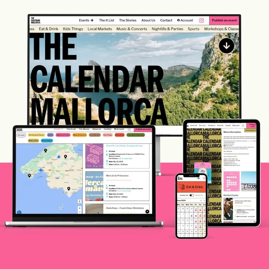 diseño web de eventos the calendar mallorca