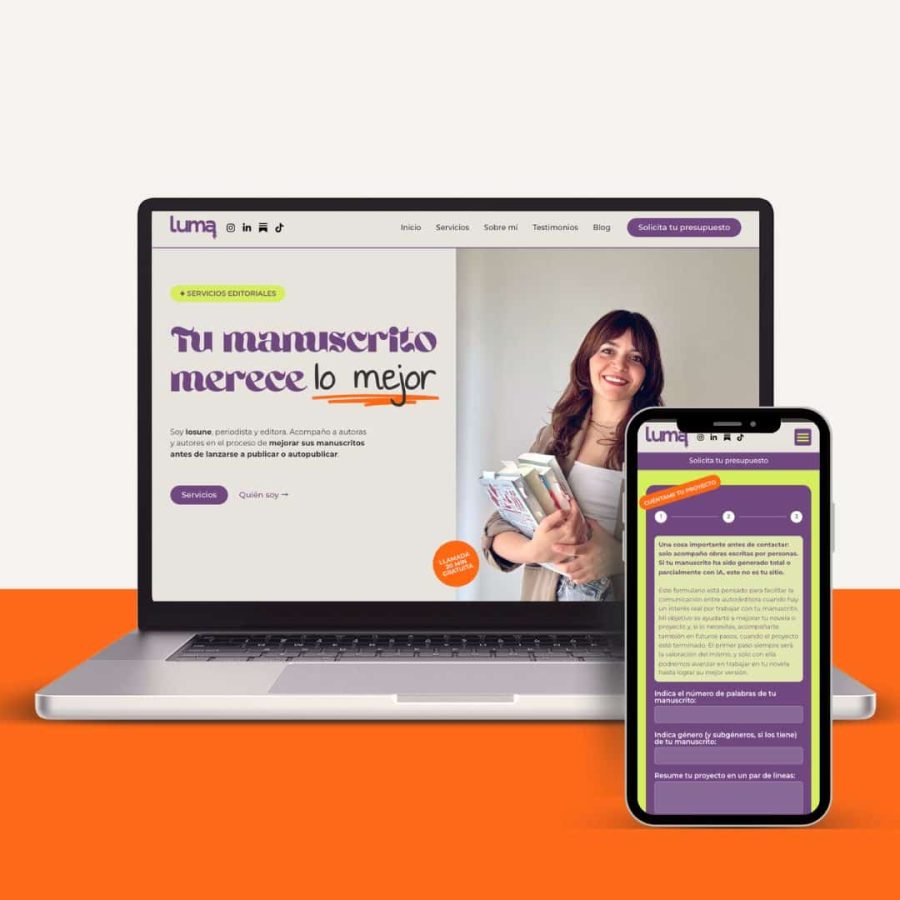 Diseño web editorial Luma