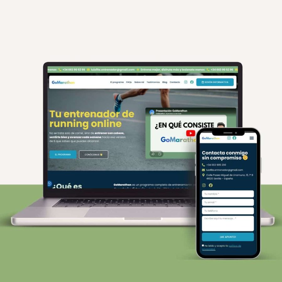 diseno web entrenador personal