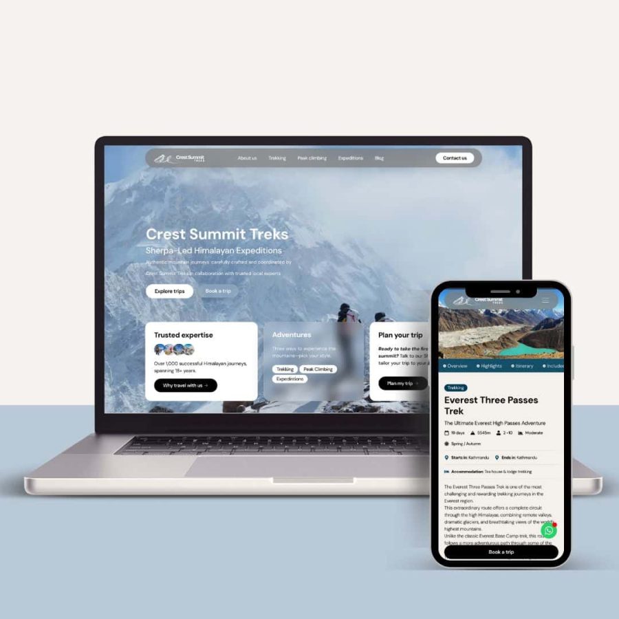 diseño web expediciones nepal