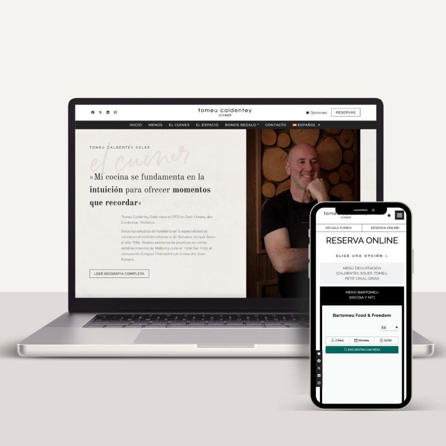 Diseño web restaurante Mallorca Tomeu Caldentey