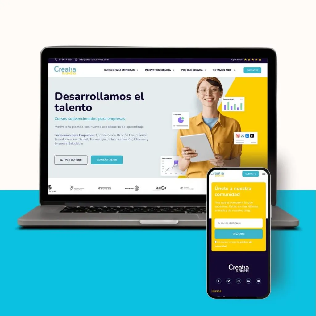 Página web cursos WordPress - Creatia Business