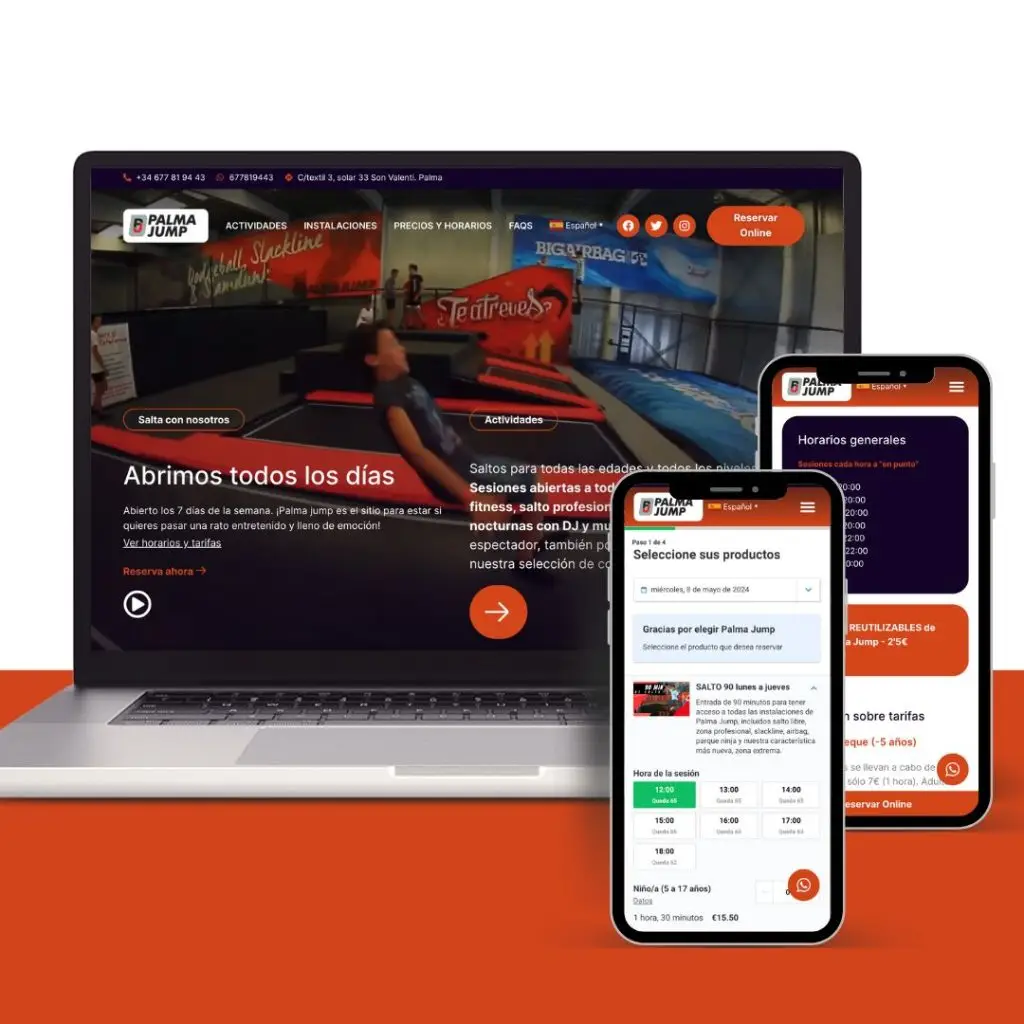 Servicio de diseño web para Palma Jump, Mallorca