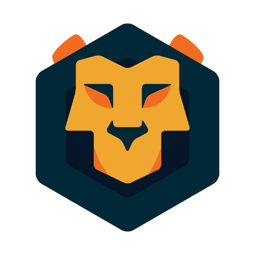 Logotipo vectorizado con la cabeza de un león